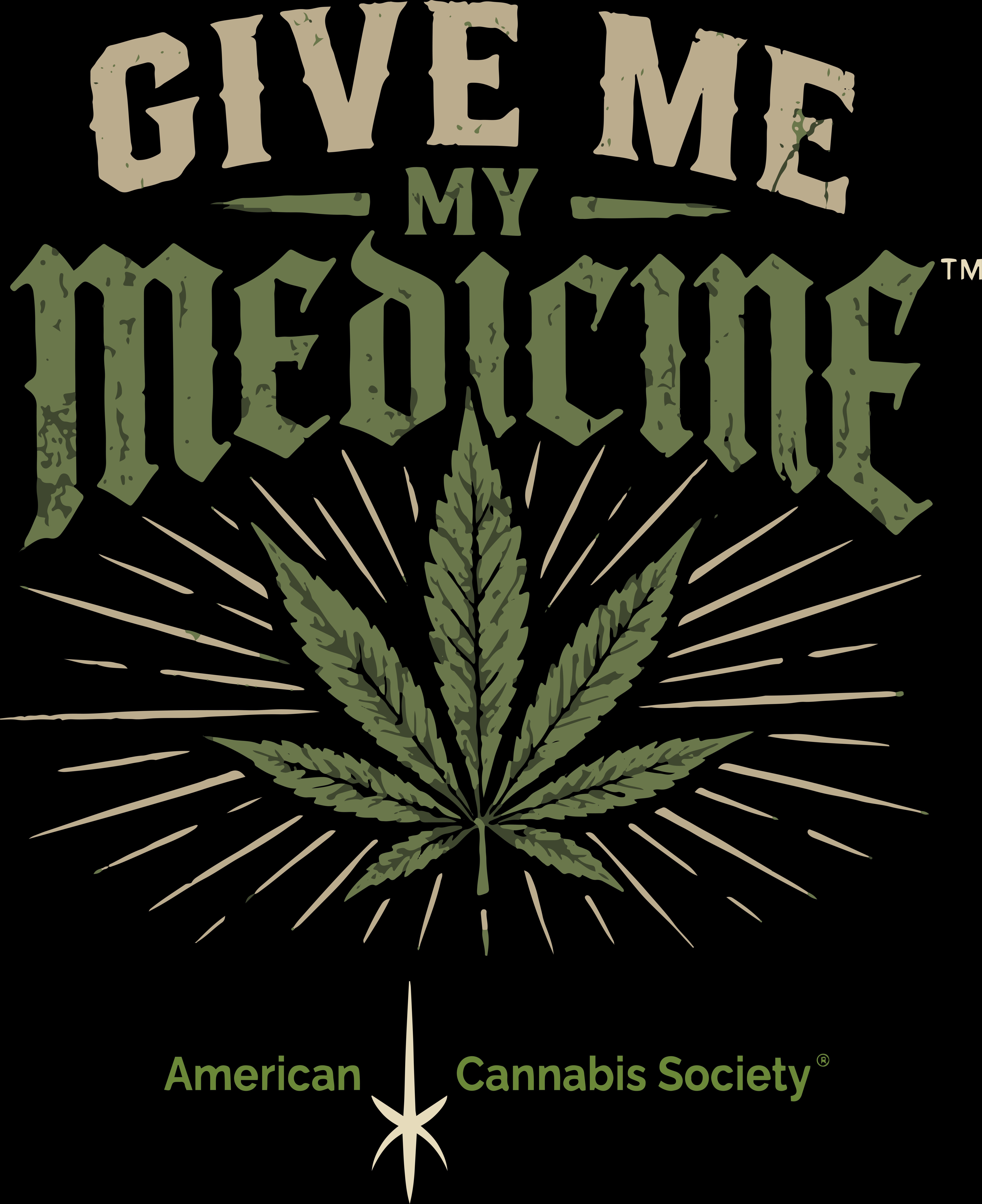 THC Factor Cannabis Clothing - Give Me My Medicine Tee Give Me My Medicine cannabis leaf t-shirt graphic from the THC Factor clothing line by GreenRX